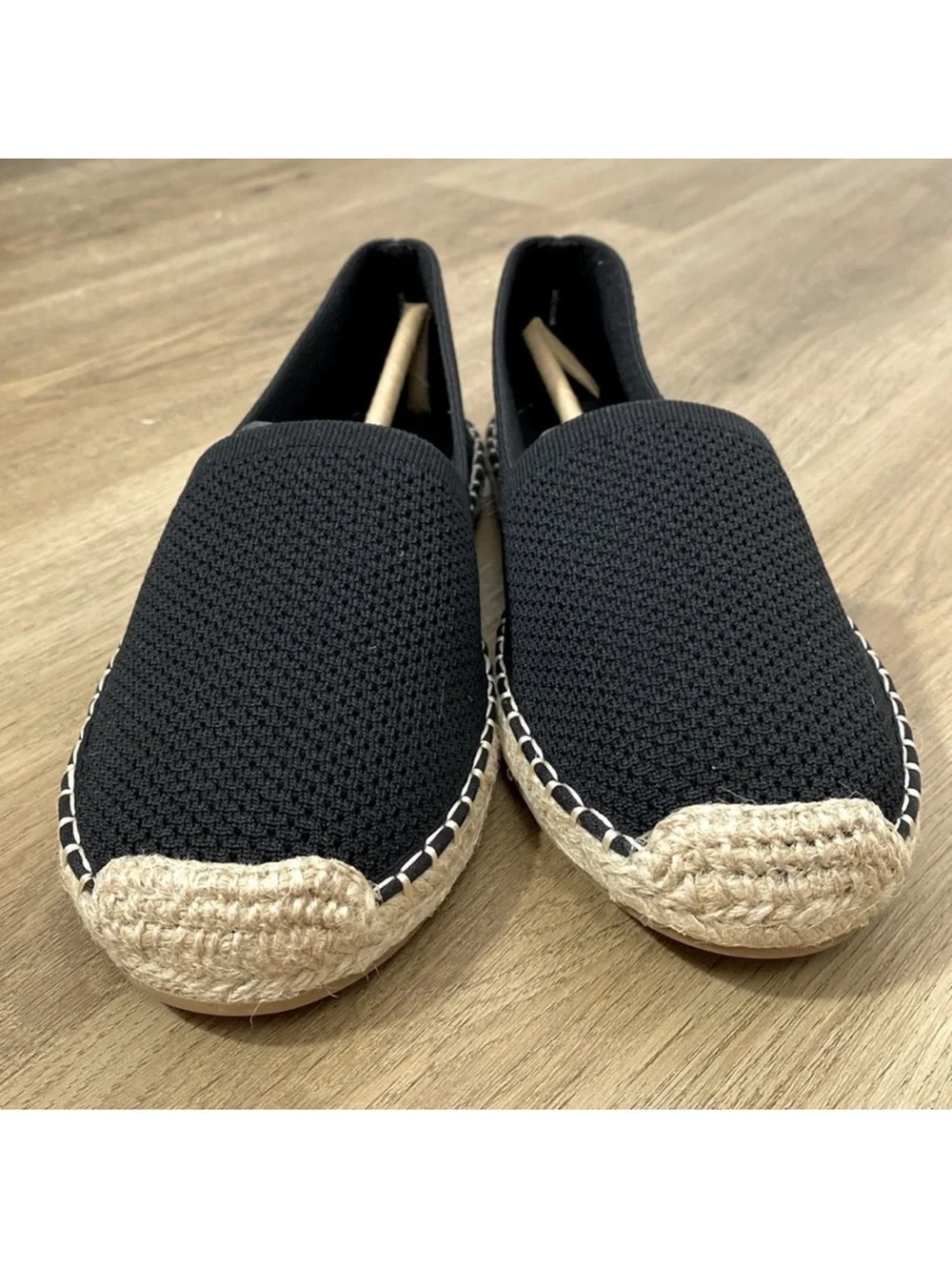 Eileen Fisher Black Espadrille-Style Slip-On Loafers